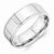 Vitalium Polished 8mm Ridged Edge Flat Wedding Band