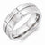 Vitalium Brushed Center Grooved 8mm Beveled Edge Wedding Band