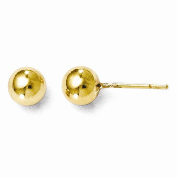 Sterling Silver Gold-tone 18k Flash Plated Ball Post Earrings