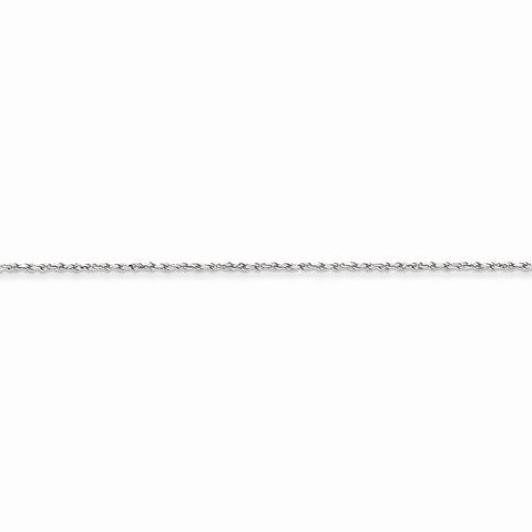 14K White Gold Rope Chain Anklet