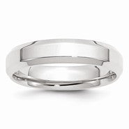 14k White Gold 5mm Bevel Edge Comfort Fit Wedding Band