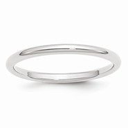 14k White Gold 2mm Standard Comfort Fit Wedding Band