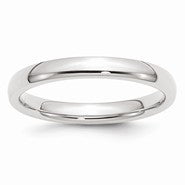 14k White Gold 3mm Standard Comfort Fit Wedding Band