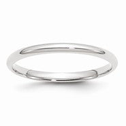 14k White Gold 2mm Lightweight Comfort Fit Wedding Band