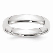 14k White Gold 4mm Lightweight Comfort Fit Wedding Band