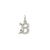 Diamond-cut Initial B Charm in 14k White Gold