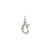 Diamond-cut Initial C Charm in 14k White Gold