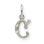 14k White Gold Diamond-cut Initial C Charm hide-image