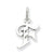 14k White Gold Diamond-cut Initial F Charm hide-image