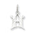 14k White Gold Diamond-cut Initial H Charm hide-image