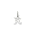 Diamond-cut Initial K Charm in 14k White Gold