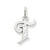 14k White Gold Diamond-cut Initial T Charm hide-image