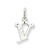 14k White Gold Diamond-cut Initial V Charm hide-image