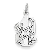 14k White Gold Mom Charm hide-image