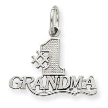 14k White Gold #1 Grandma Charm hide-image