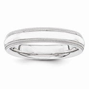 14k White Gold 4mm Double Milgrain Wedding Band