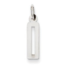 14k White Gold Small Polished Elongated 0 Charm hide-image