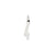 Small Polished Elongated 4 Charm in 14k White Gold