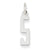 14k White Gold Small Polished Elongated 5 Charm hide-image