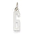 14k White Gold Small Polished Elongated 6 Charm hide-image