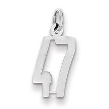 14k White Gold Small Polished Elongated 47 Charm hide-image