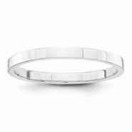 14k White Gold 2mm Flat Wedding Band