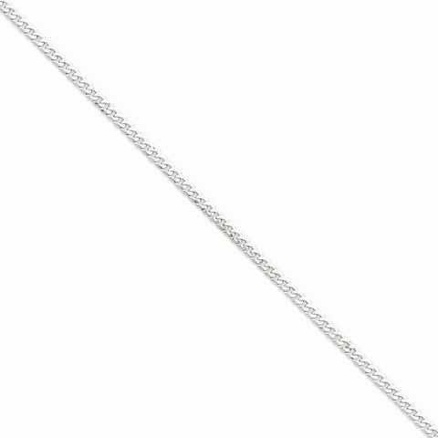 14K White Gold Flat Curb Chain Bracelet