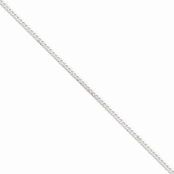 14K White Gold Flat Curb Chain