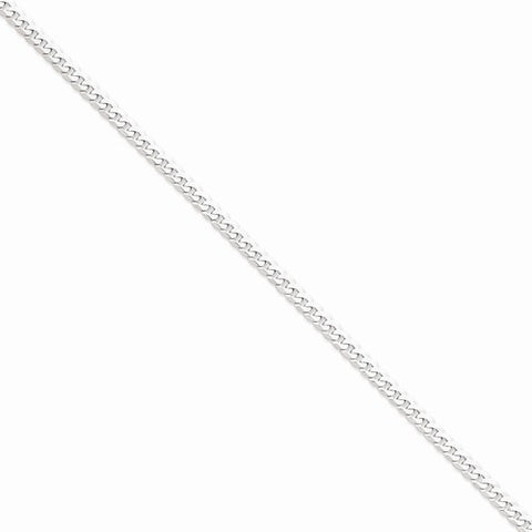 14K White Gold Flat Curb Chain Bracelet