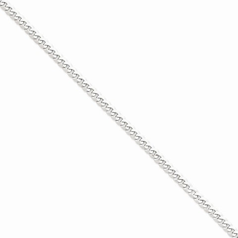 14K White Gold Flat Curb Chain Bracelet