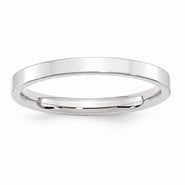 14k White Gold 2.5mm Standard Flat Comfort Fit Wedding Band