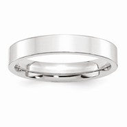 14k White Gold 4mm Standard Flat Comfort Fit Wedding Band