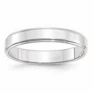 14k White Gold 4mm Flat with Step Edge Wedding Band