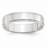 14k White Gold 5mm Flat with Step Edge Wedding Band