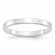 14k White Gold 2.5mm Lightweight Flat Wedding Band