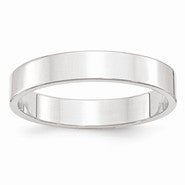 14k White Gold 4mm Lightweight Flat Wedding Band