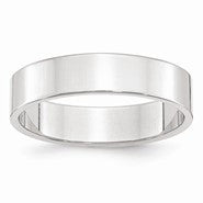 10k White Gold 5mm Lightweight Flat Wedding Band