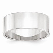 10k White Gold 8mm Lightweight Flat Wedding Band