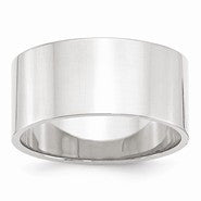 14k White Gold 10mm Lightweight Flat Wedding Band