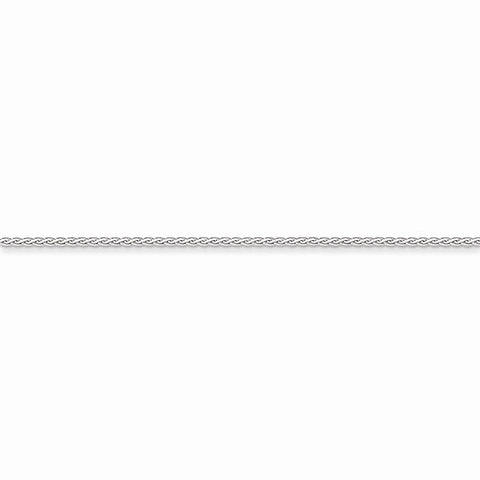 14K White Gold Flat Wheat Chain Bracelet