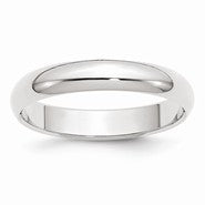 14k White Gold 4mm Half Round Wedding Band