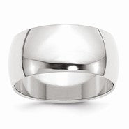 14k White Gold 10mm Half Round Wedding Band