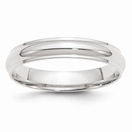 14k White Gold 4mm Half Round with Edge Wedding Band