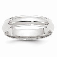 14k White Gold 5mm Half Round with Edge Wedding Band