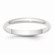 14k White Gold 2.5mm Lightweight Half Round Wedding Band