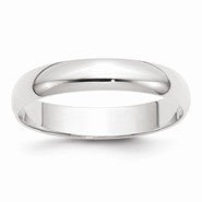 14k White Gold 4mm Lightweight Half Round Wedding Band