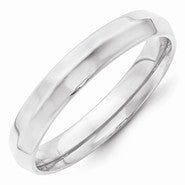 14k White Gold 4mm Knife Edge Comfort Fit Wedding Band