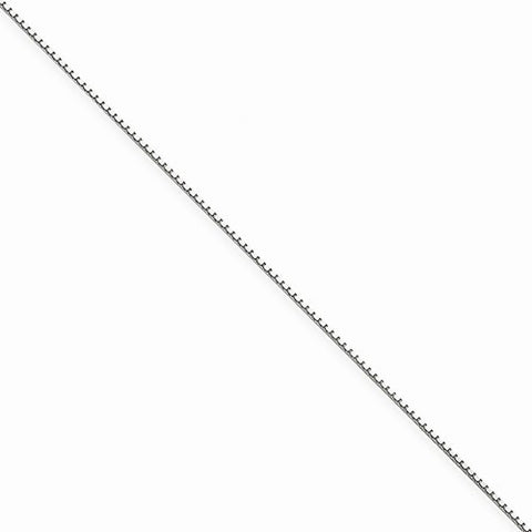 14K White Gold Box Chain Bracelet