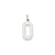 Medium Polished Number 0 Charm in 14k White Gold