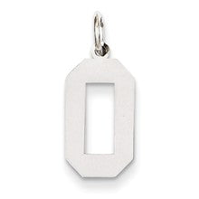 14k White Gold Medium Polished Number 0 Charm hide-image